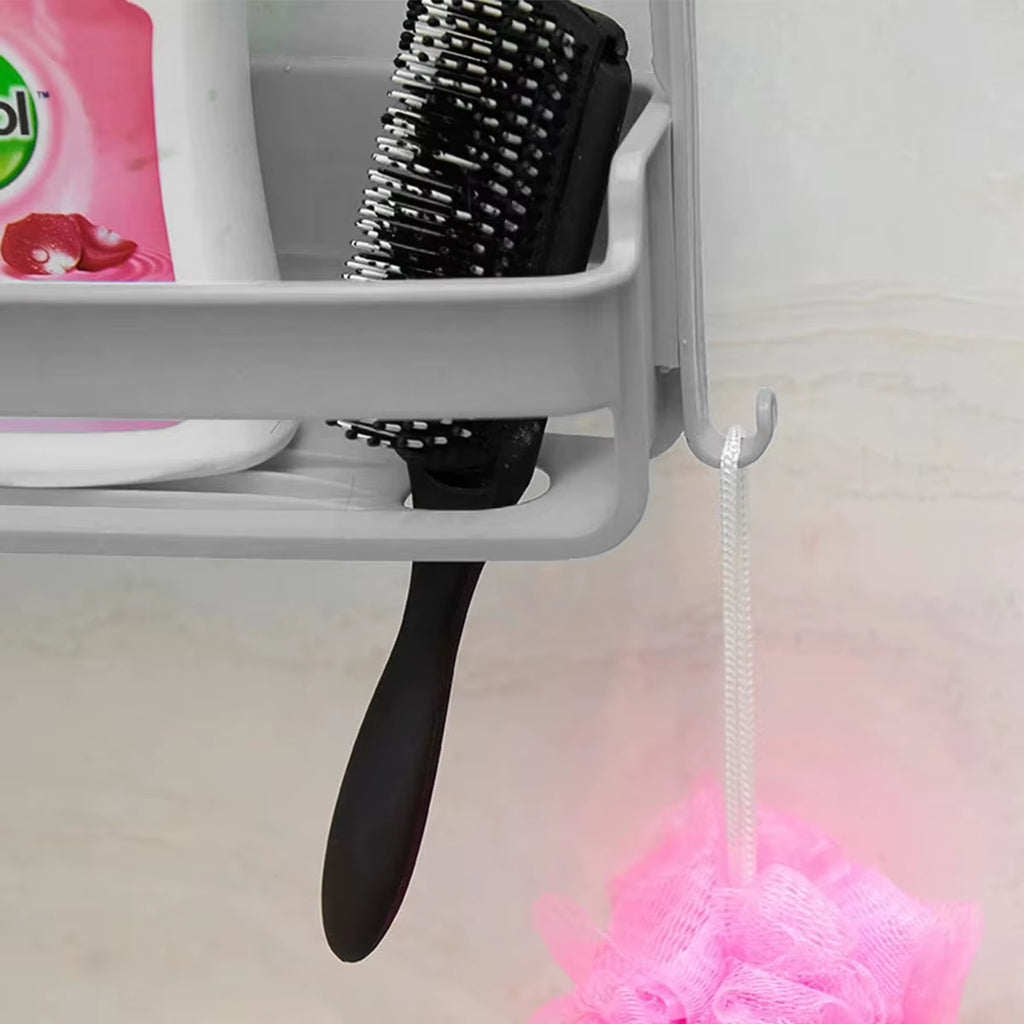 Hanging Shower Shelf – Double-Tier No-Drill Bath Caddy – image 5