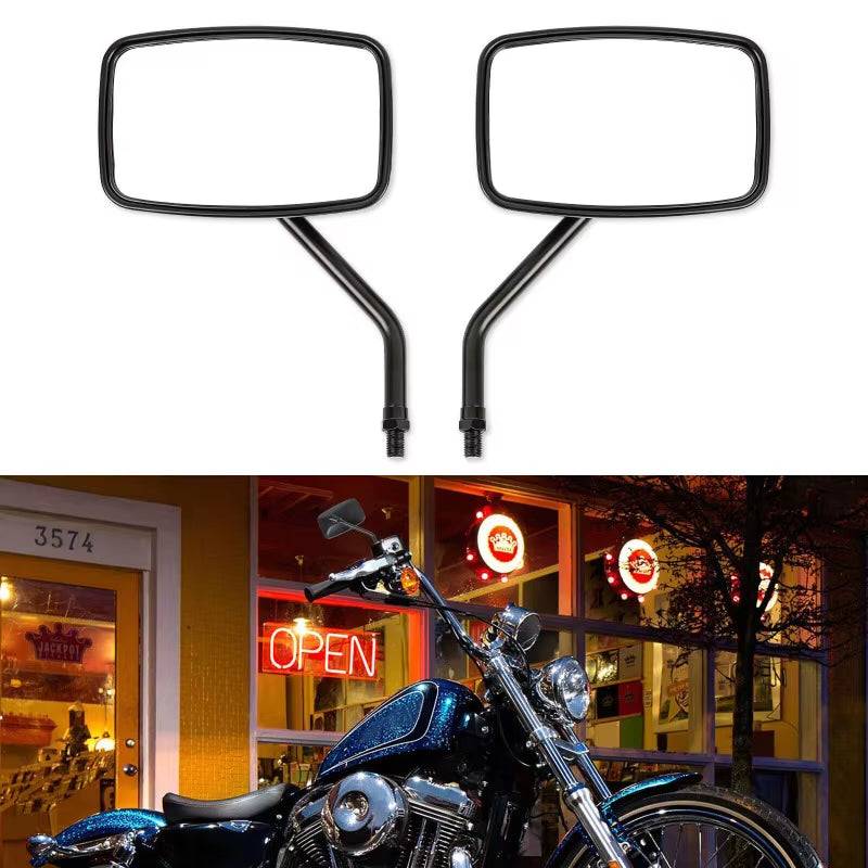 Rectangular Motorcycle Side Mirrors, 10mm Thread, Pair – image 3