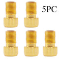 Presta to Schrader Valve Adapter, Brass Bike Tire Converter, 5-Pack