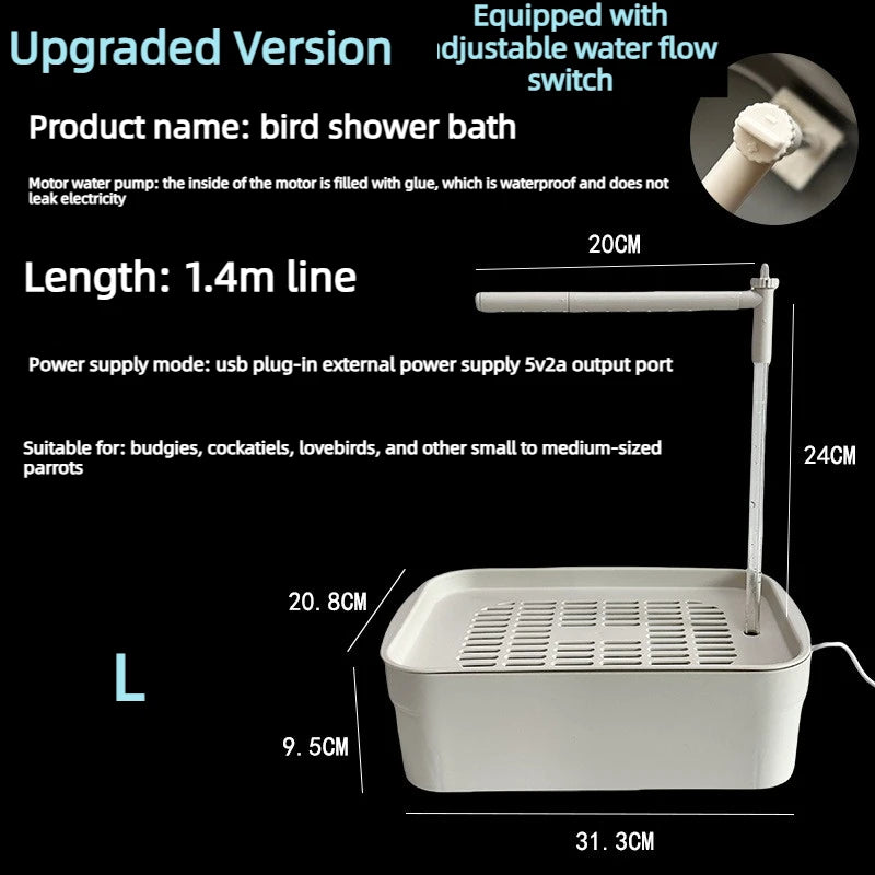 Automatic Bird Bath – Circulating Tabletop Parrot Shower – image 3
