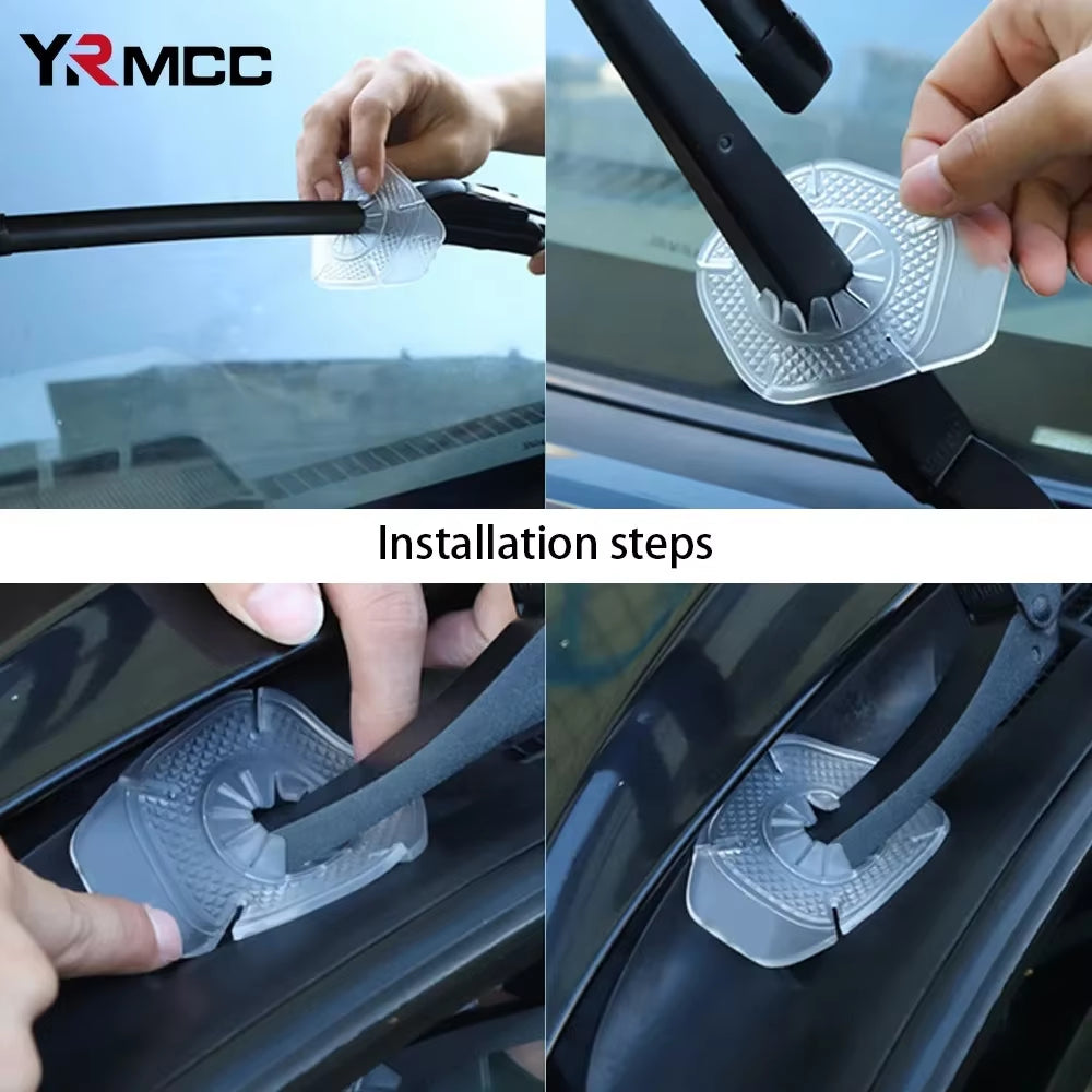 Windshield Wiper Hole Cover 2 Pack - Silicone Leaf & Debris Guard
