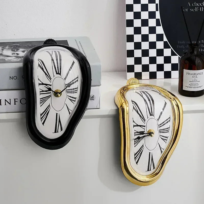 Melting Clock - Surreal Shelf Edge Clock, Quirky Art Decor Gift – image 3
