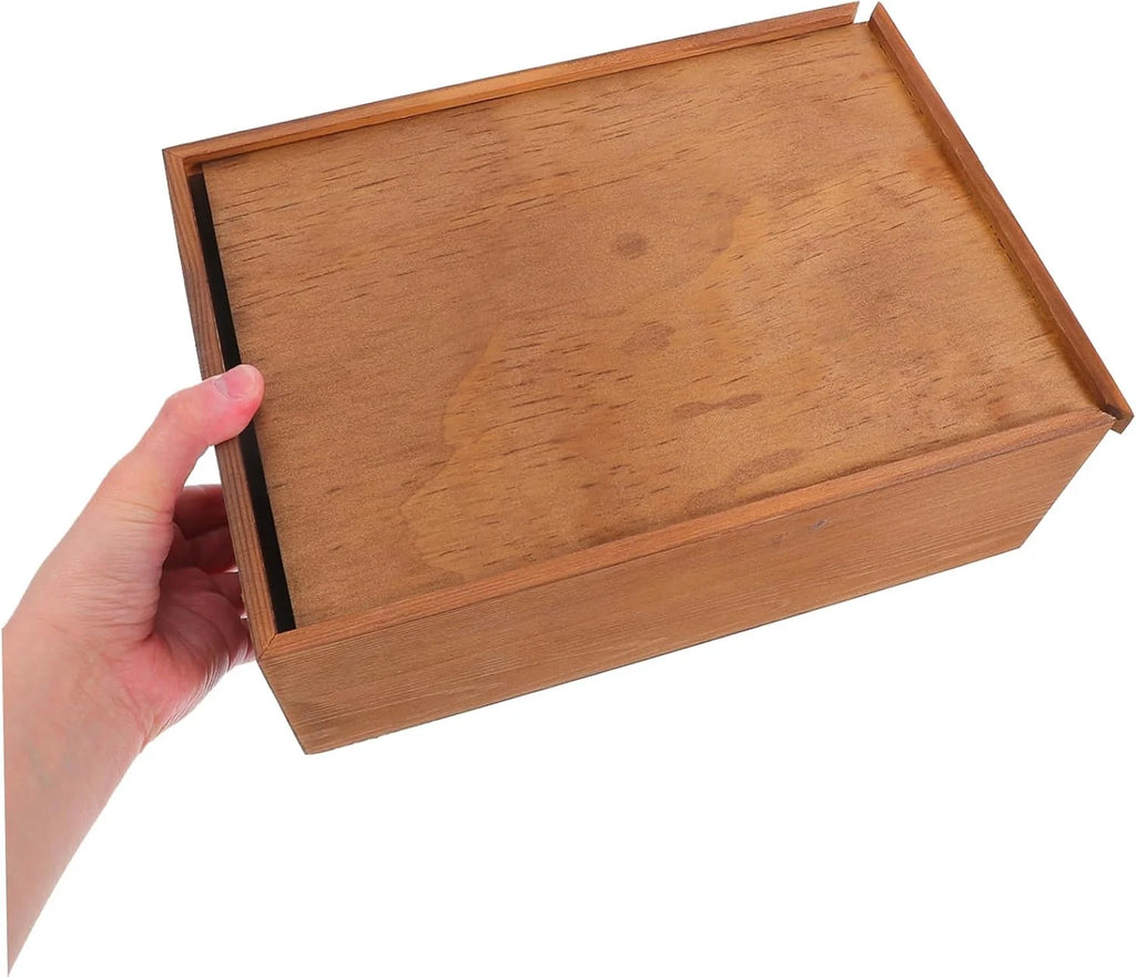 Wooden Jewelry Box with Drawer, Vintage Keepsake Box, 10.6 x 7.8 in – image 4