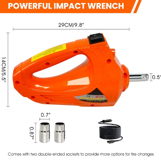 Electric Car Jack Kit – 5 Ton 12V Jack, Impact Wrench & Inflator