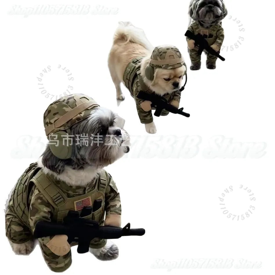 Dog Soldier Halloween Costume Tactical Harness with Helmet – image 5