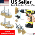 Wire Brush Wheel Set – 2 Pack of 3 Drill Cup Brushes
