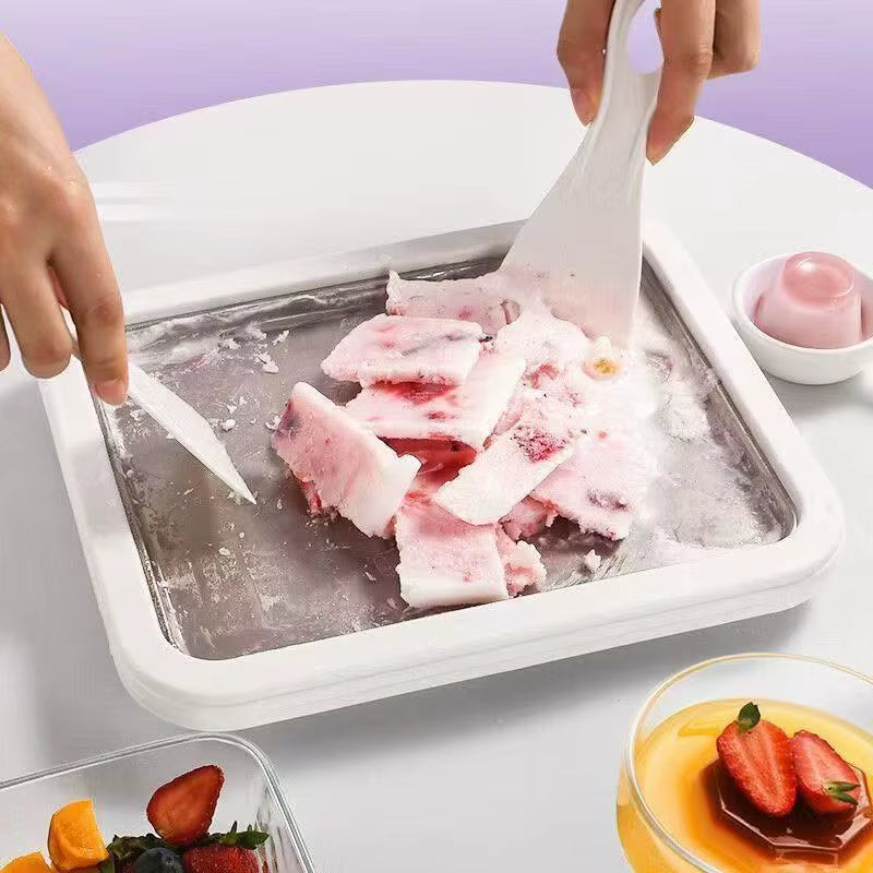Rolled Ice Cream Maker Pan - DIY Frozen Yogurt Cold Plate