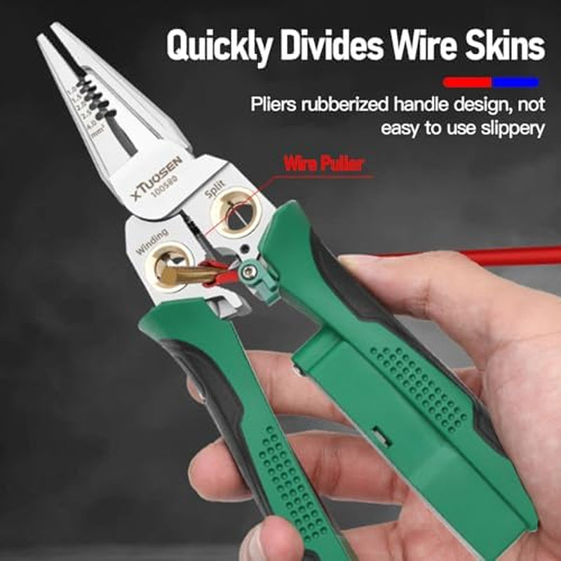 8-in-1 Wire Stripper with Voltage Detection, Green – image 6