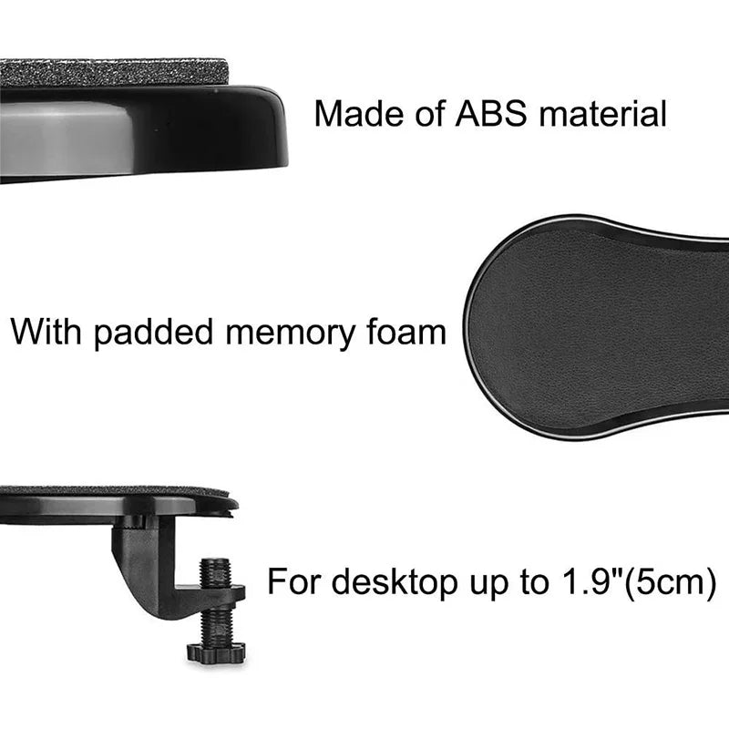 Clip-On Desk Arm Rest Extender, Rotating Ergonomic Forearm Support – image 6