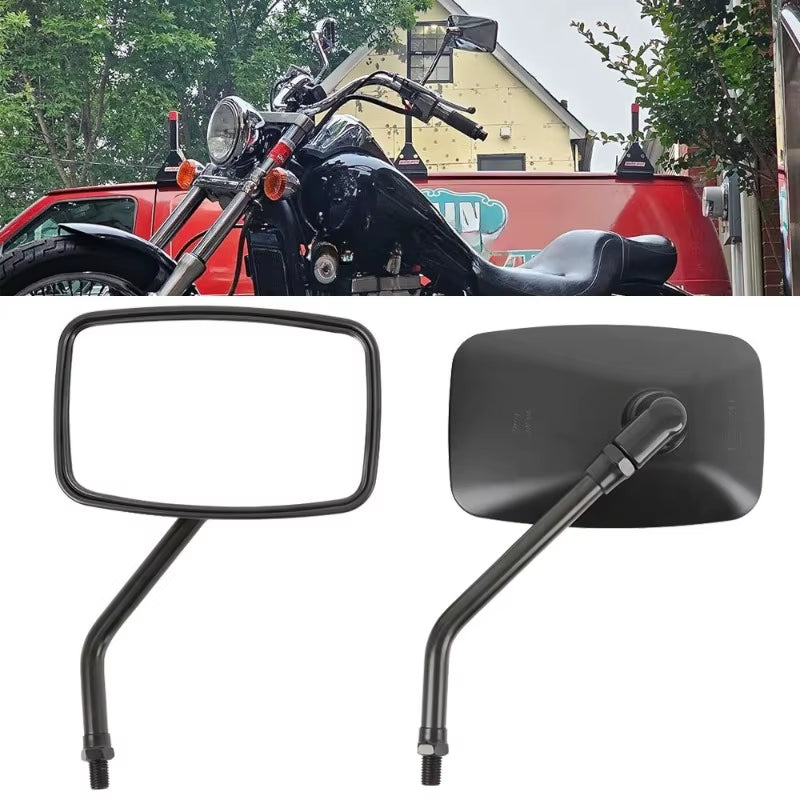 Rectangular Motorcycle Side Mirrors, 10mm Thread, Pair – image 2