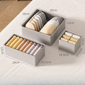 Clothes Storage Boxes – 3-Piece Foldable Drawer Organizers