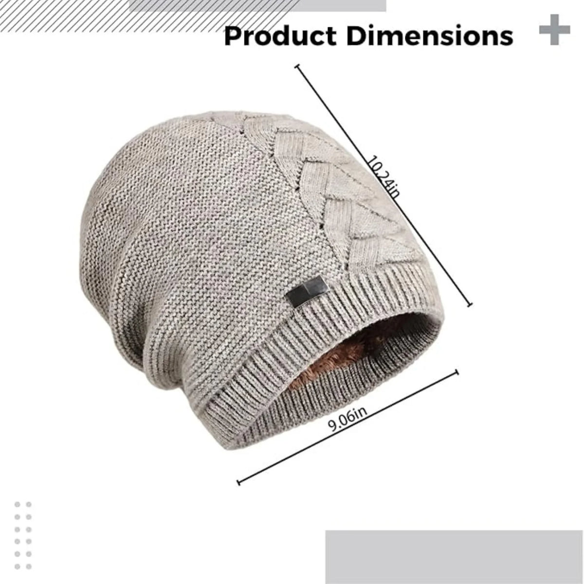 Plush Lined Knit Beanie - Warm Winter Hat for Men & Women – image 2