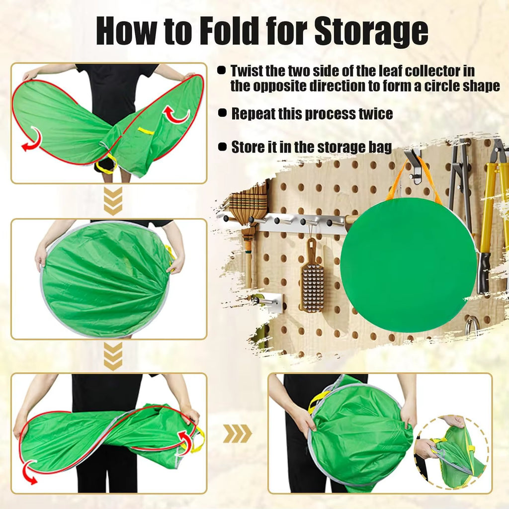 Pop-Up Reusable Leaf Collector Bag 83 X 33 In