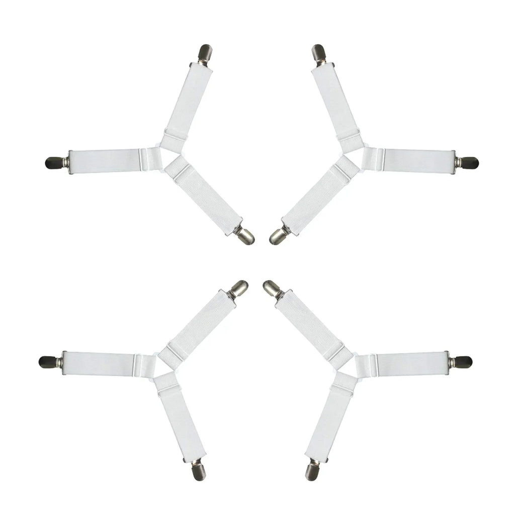 Bed Sheet Holder Straps - 4 Pack 3-Way Elastic Corner Grippers – image 4