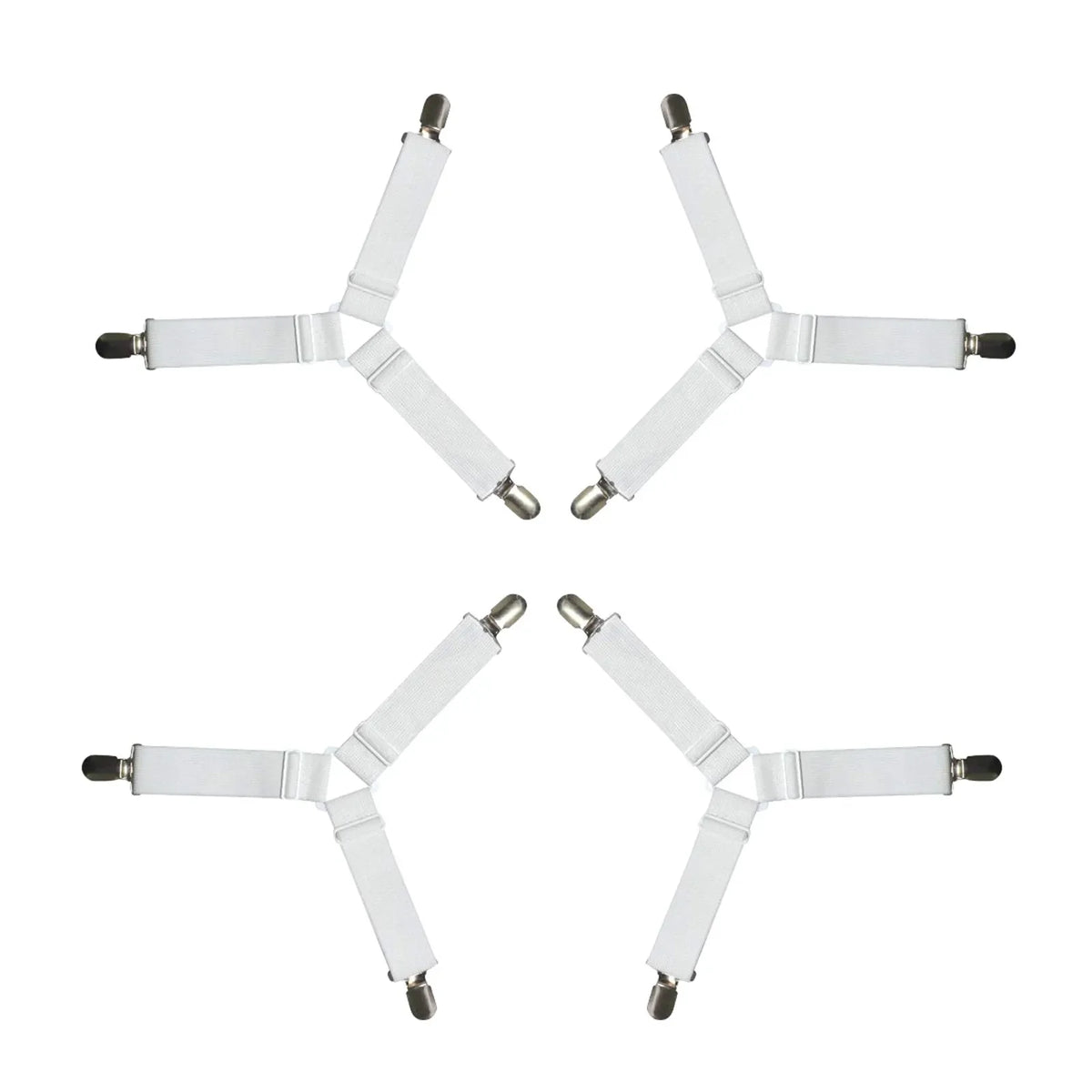 Bed Sheet Holder Straps - 4 Pack 3-Way Elastic Corner Grippers – image 4