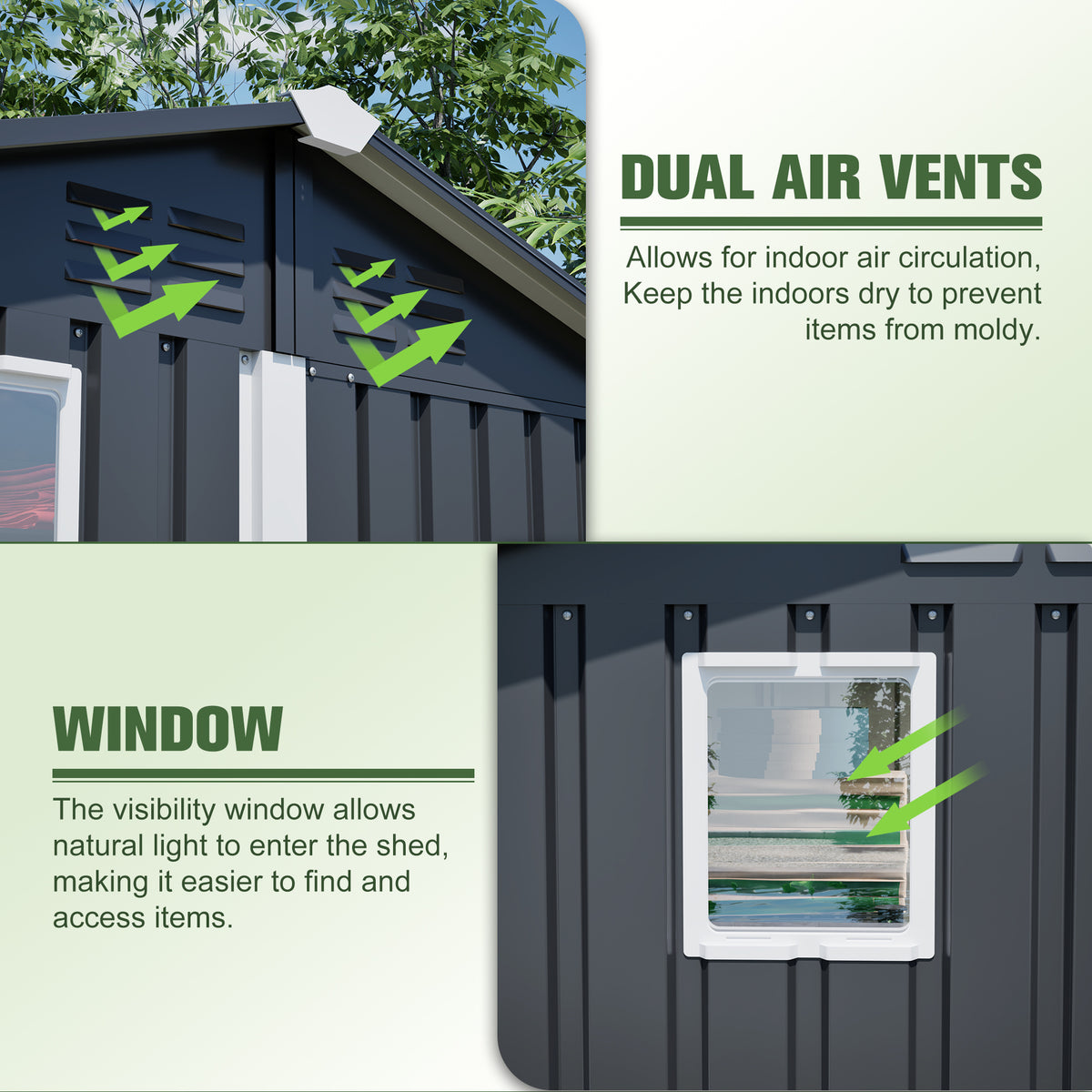 Metal Storage Shed 6 x 4 ft, Lockable Steel Outdoor Tool Shed – image 4