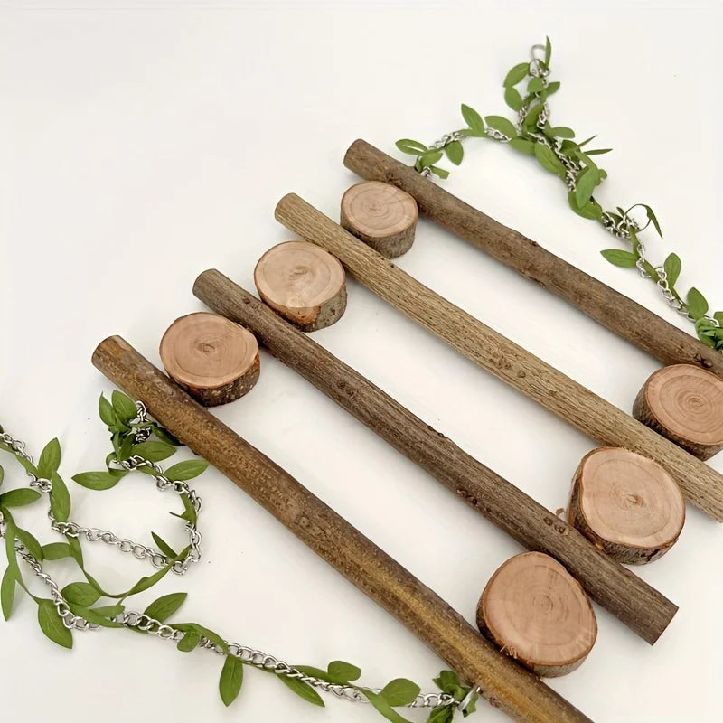 Natural Wood Bird Swing - Branch Perch Cage Toy for Parrots – image 4