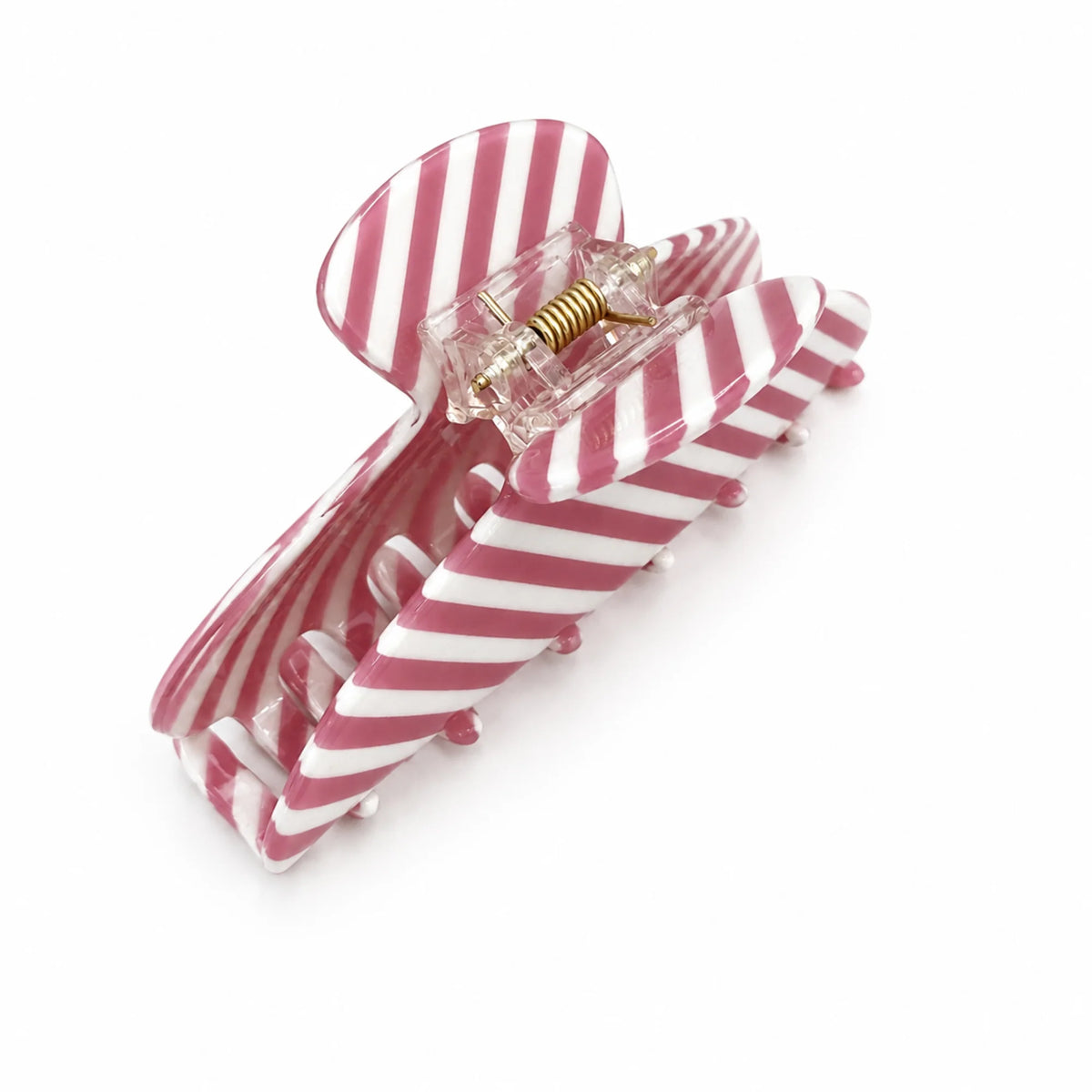 Hair Claw Clip – Striped Acetate, Medium Hold – image 5