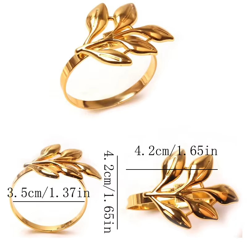 Napkin Rings – 12-Piece Metal Autumn Leaf Set – image 4