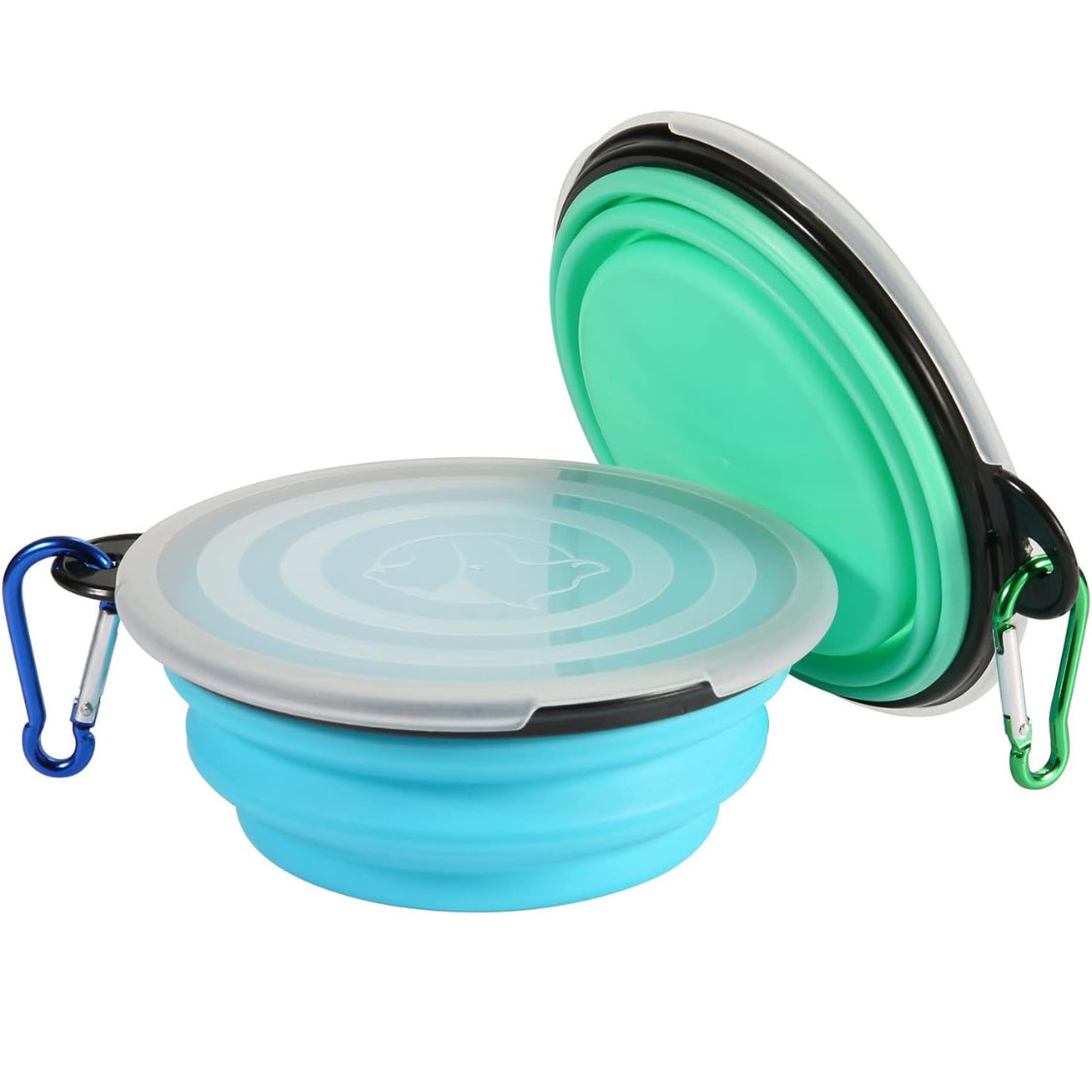 2-Pack Collapsible Travel Pet Bowls with Lids – image 3