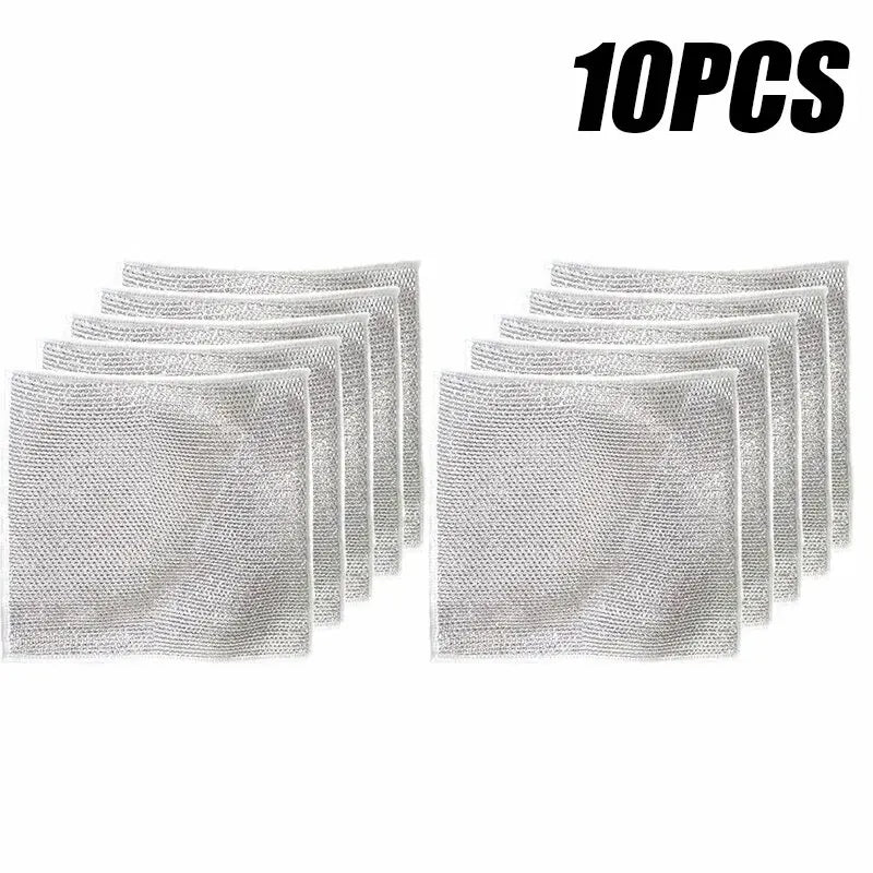 Wire Dishwashing Cloths 10-Pack - Non-Scratch Scrubbing Rags