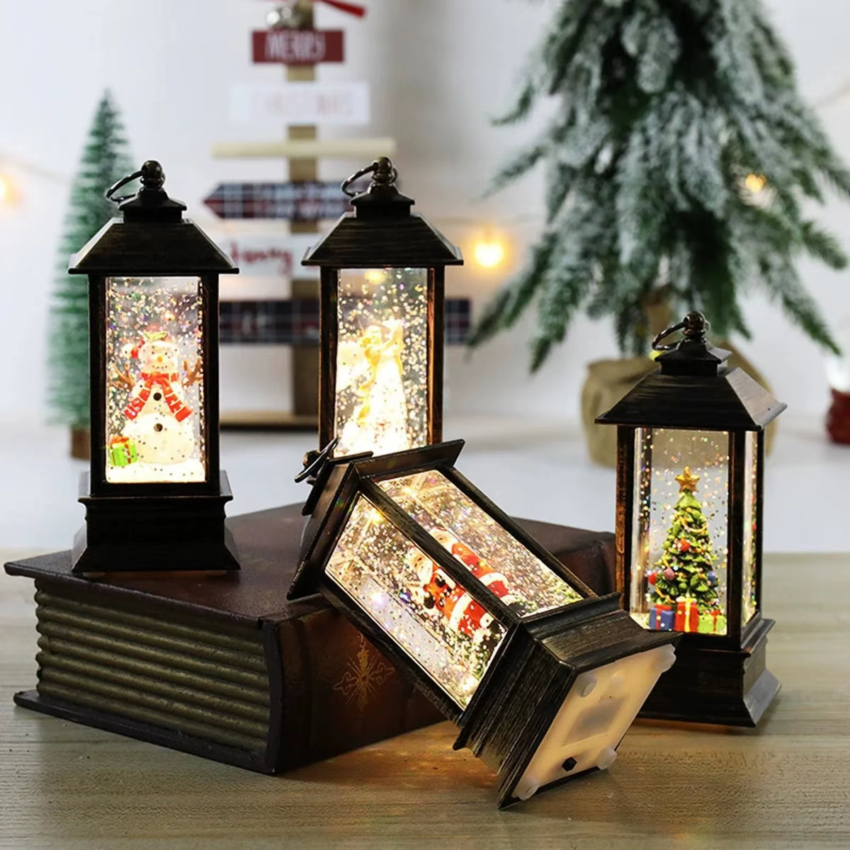 Santa & Snowman Hanging Christmas Lanterns – image 5