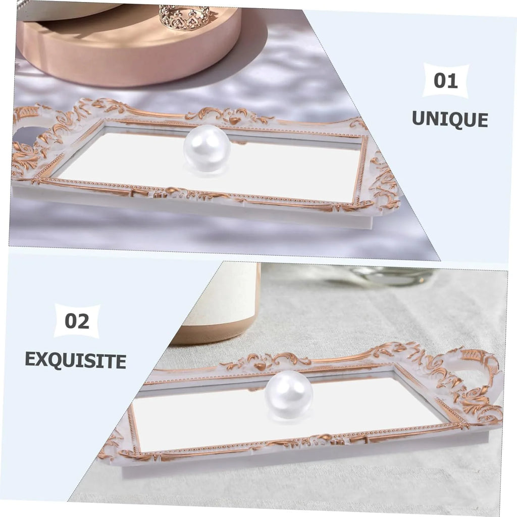Mirror Vanity Tray - Gold Perfume and Jewelry Display Tray – image 4