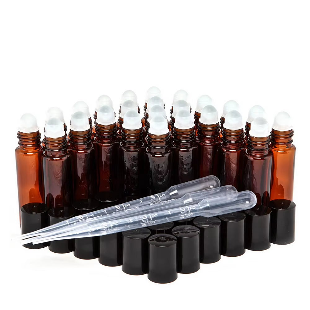 24-Pack 10ml Amber Glass Roll-On Bottles – image 2