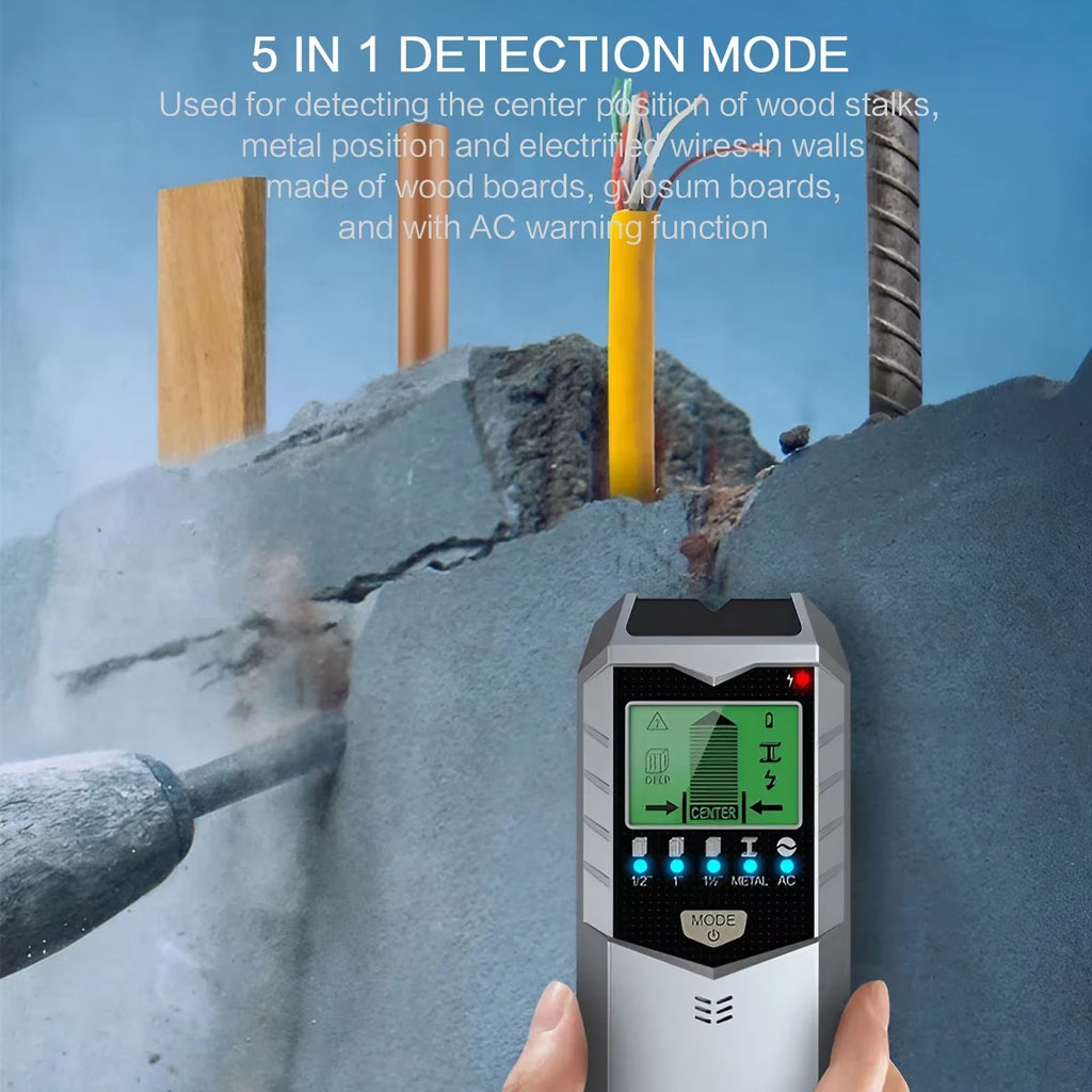 5-in-1 Wall Scanner Stud Finder with LCD, Metal & AC Wire Detection – image 6