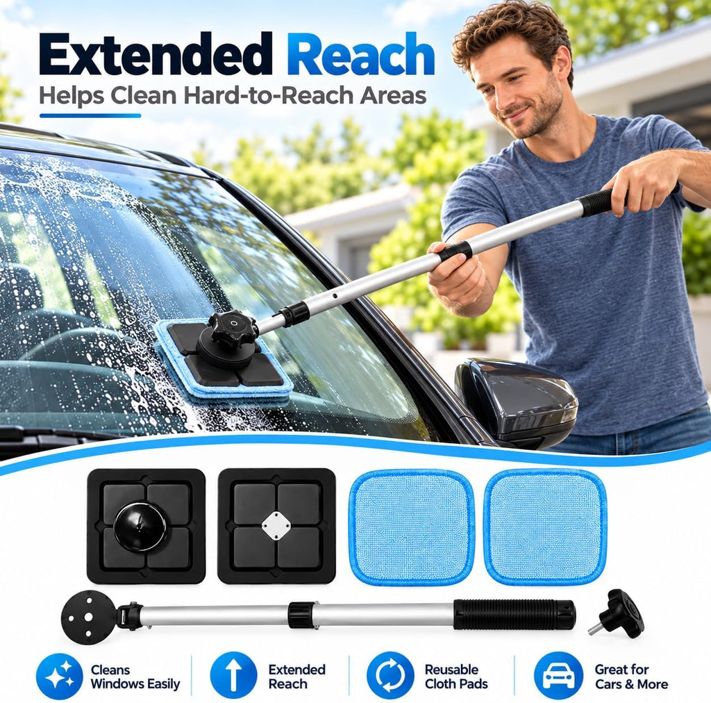 Windshield Cleaner Tool Extendable Magnetic, Inside Glass to 18.5 in – image 2