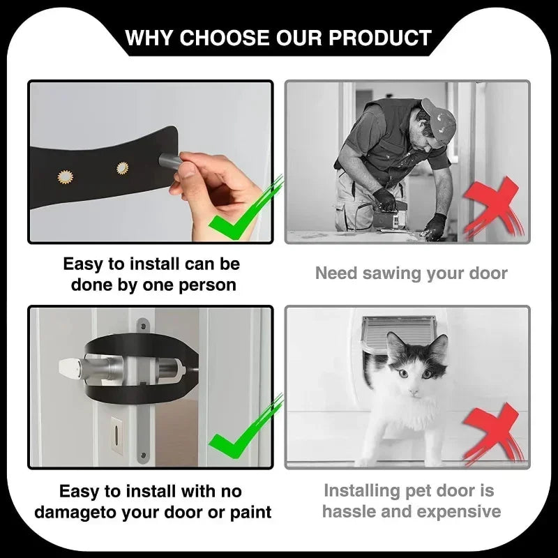 Cat Door Holder Latch - Adjustable Fish Door Stopper Strap