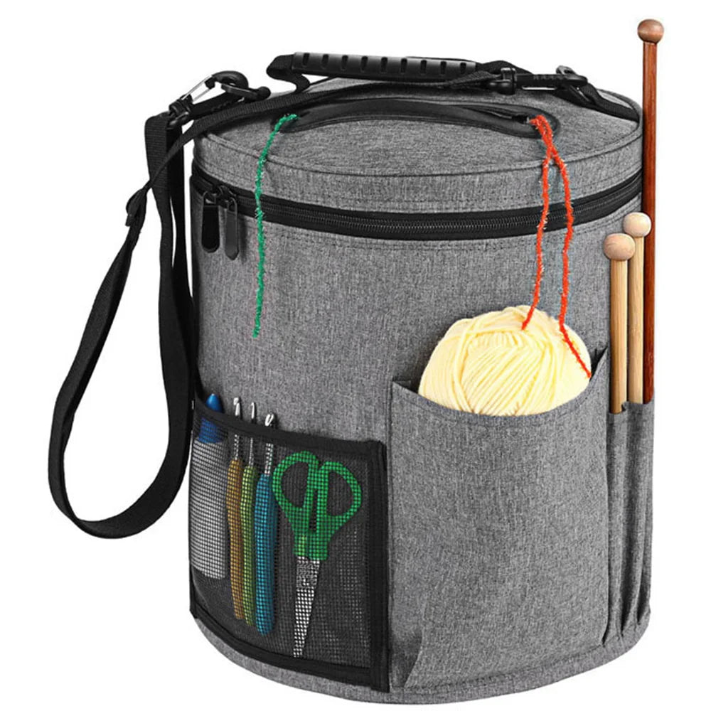 Yarn Storage Bag Large Crochet Tote with Yarn Holes and Shoulder Strap – image 10