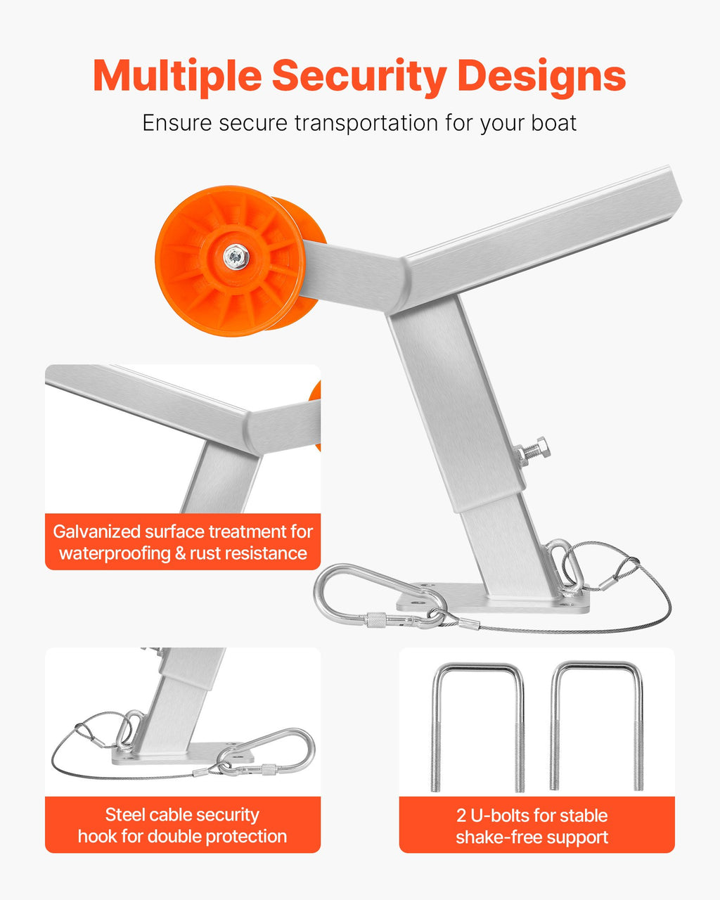 Boat Trailer Winch Stand with 5.1 in Roller, Adjustable Height – image 6