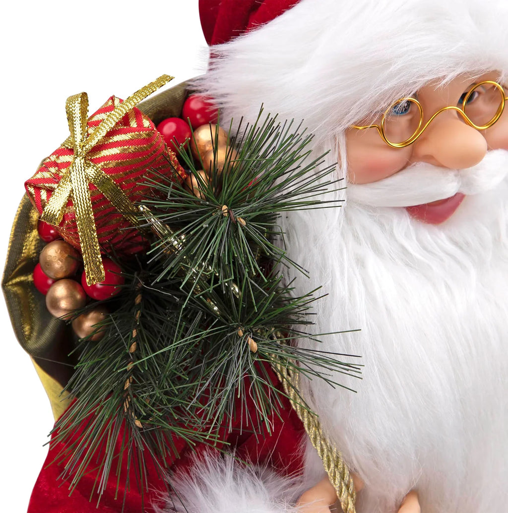 Standing Santa Claus Figure 24 in with Presents, Red Holly Berry – image 5