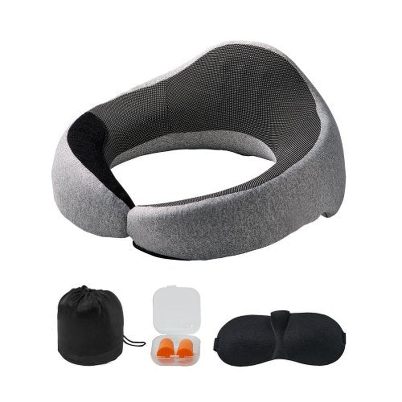Travel Neck Pillow, Memory Foam with Eye Mask & Earplugs