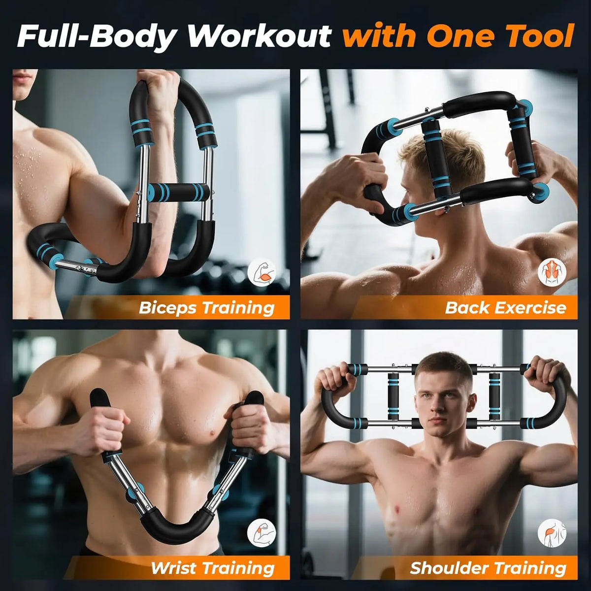 U-Shape Arm Trainer Spring Bar 60–100 Lb, Foam Grips, 1 or 2 Pack – image 5