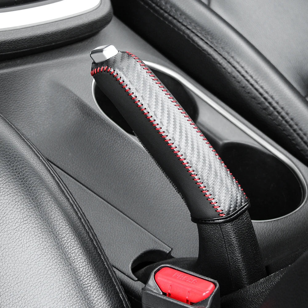 Handbrake Cover – Carbon Fiber Pattern PU Leather Sleeve – image 6