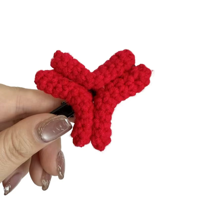 Crochet Hair Clip - Novelty Angry-Face Duckbill Clip – image 5