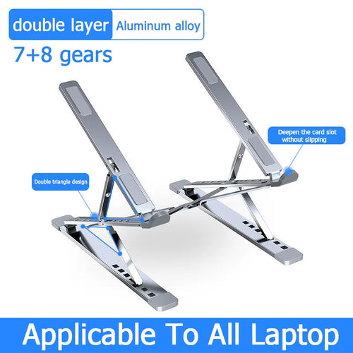 Aluminum Laptop Stand, Folding Height-Adjustable for 11-17 in