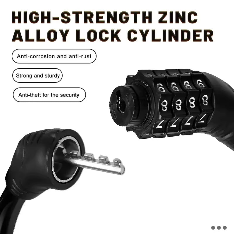 Bike Lock - 4-Digit Combination Cable Lock for Bicycle and Scooter – image 5