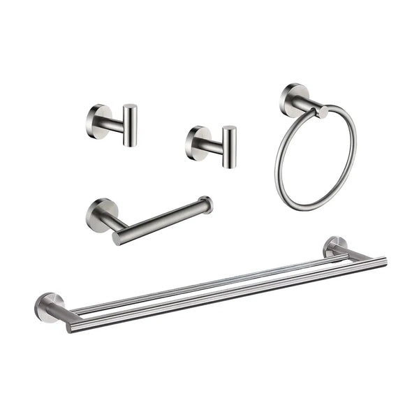5 Piece Stainless Steel Bathroom Towel Rack Set, Wall Mount – image 1
