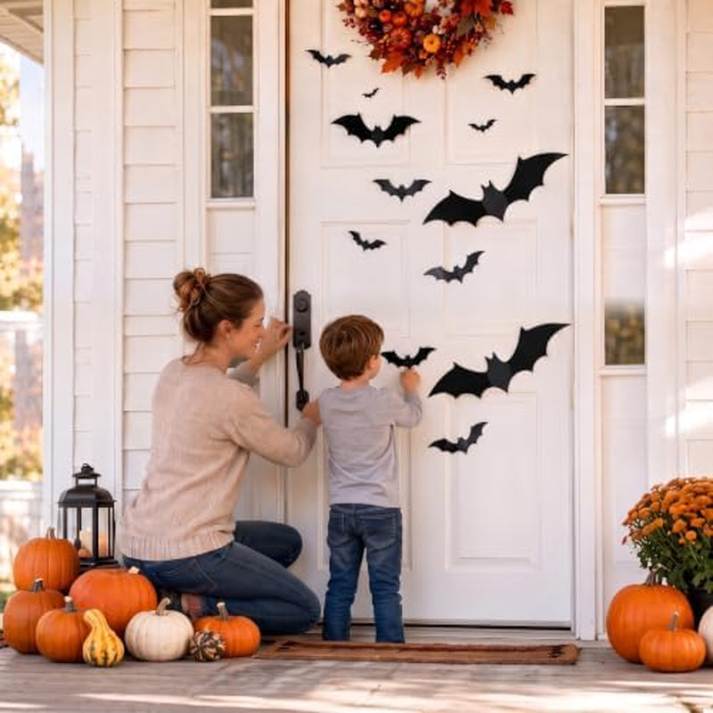 3D Bat Wall Decor – 56 Pack Halloween Wall Bats in 4 Sizes – image 7
