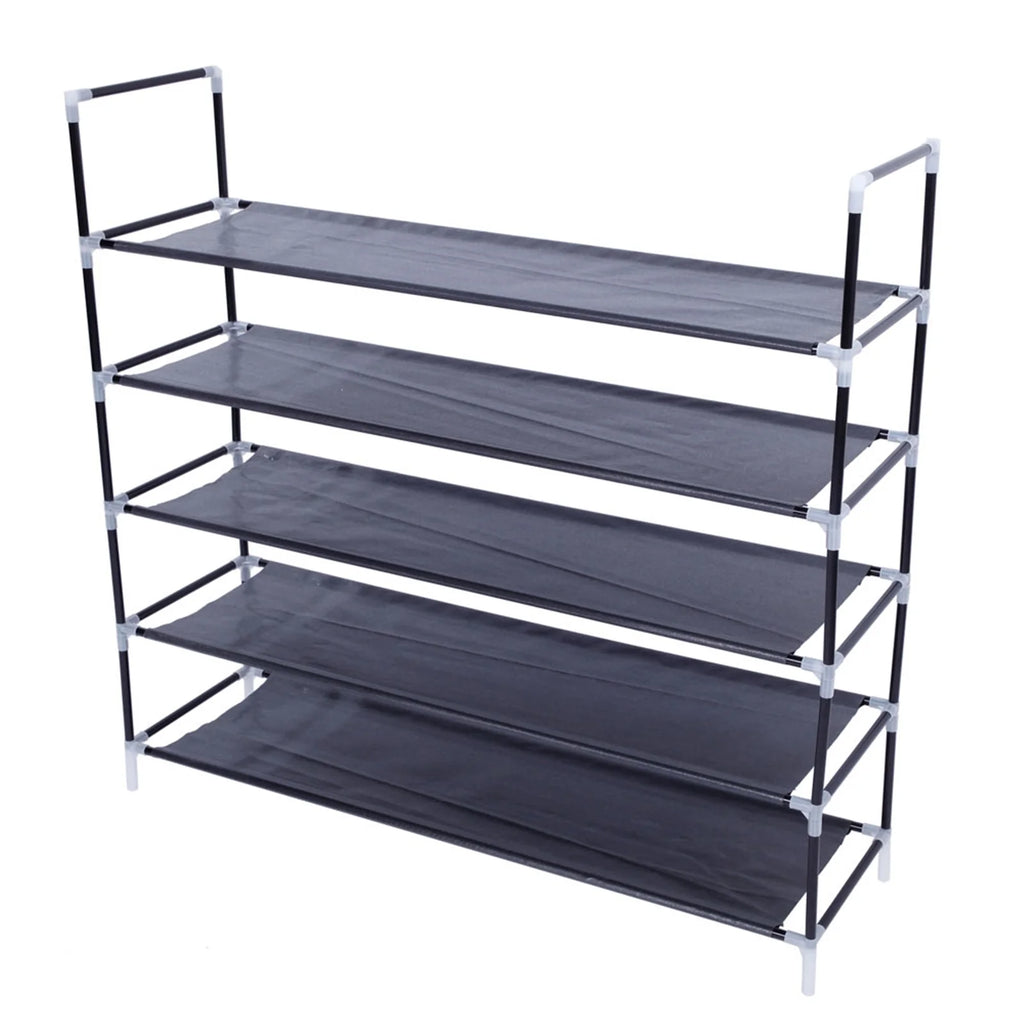 Shoe Rack - 5 Tier Stackable Fabric and Steel Shoe Tower – image 4