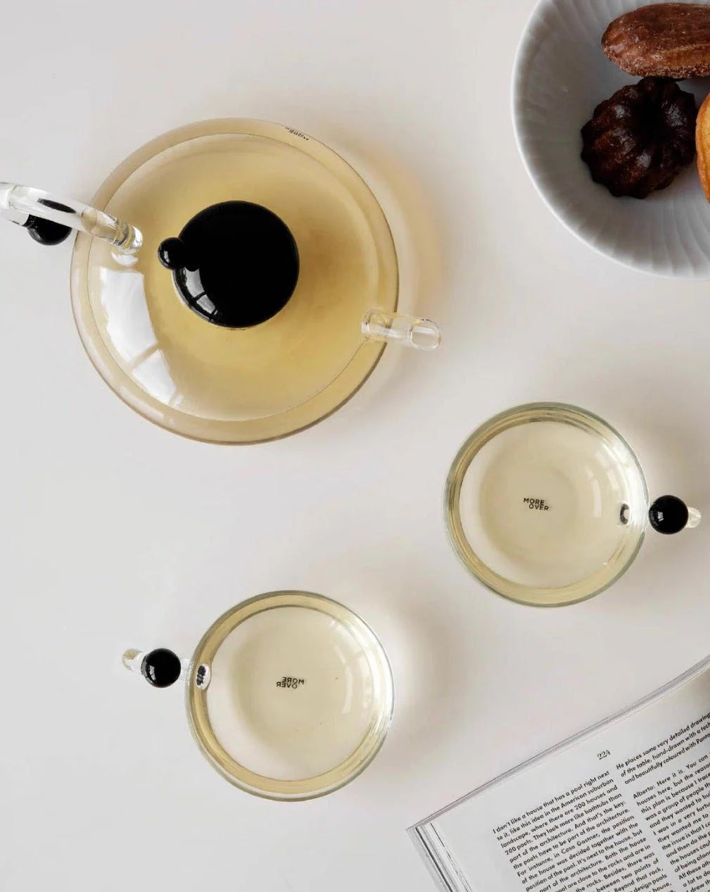 Vintage Glass Tea Set with Infuser Kettle and 2 Cups – image 8