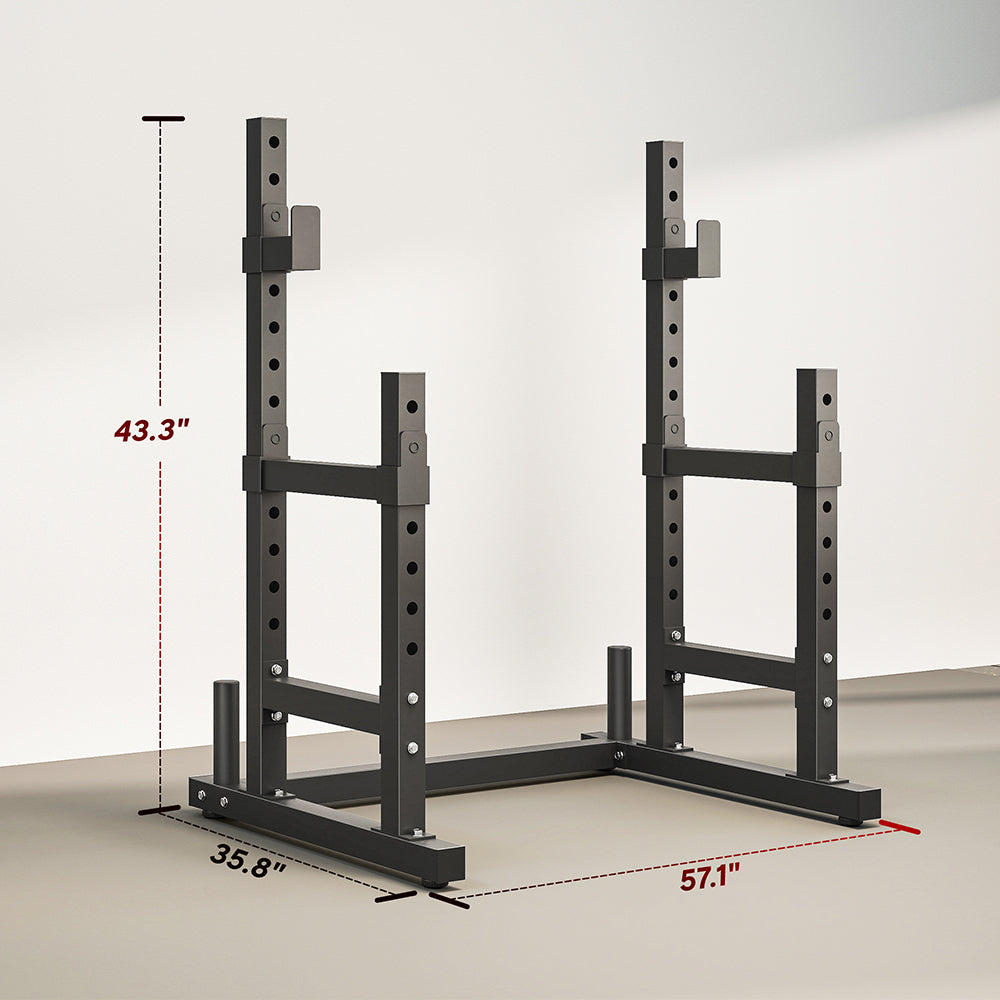 Adjustable Squat Rack with Dual Barbell Holders and Plate Storage – image 5