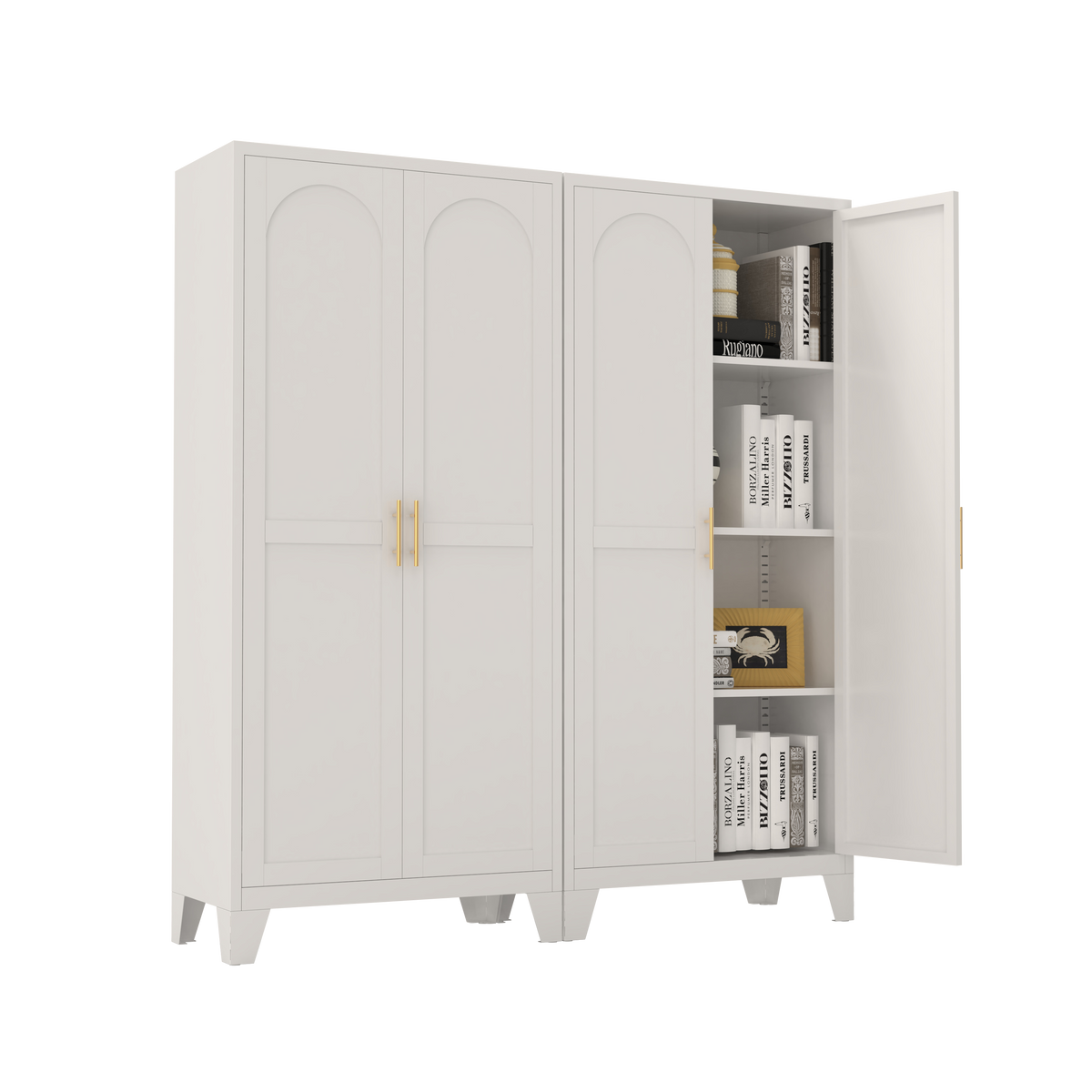 61 in Metal Storage Cabinet with Doors and Adjustable Shelves, White – image 19
