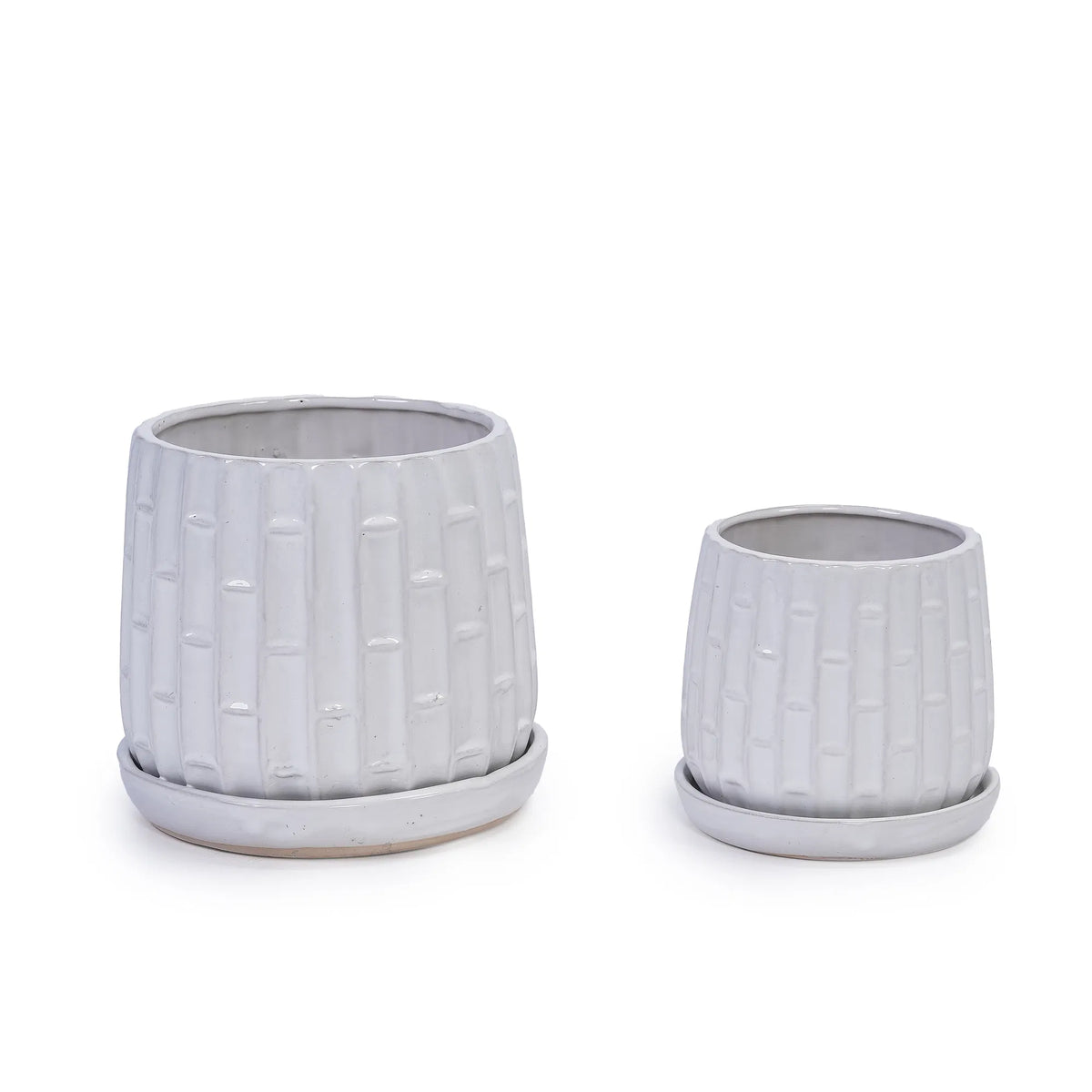 Ceramic Planter Set of 2, White Glazed 6 and 8 in Orchid Pots – image 18