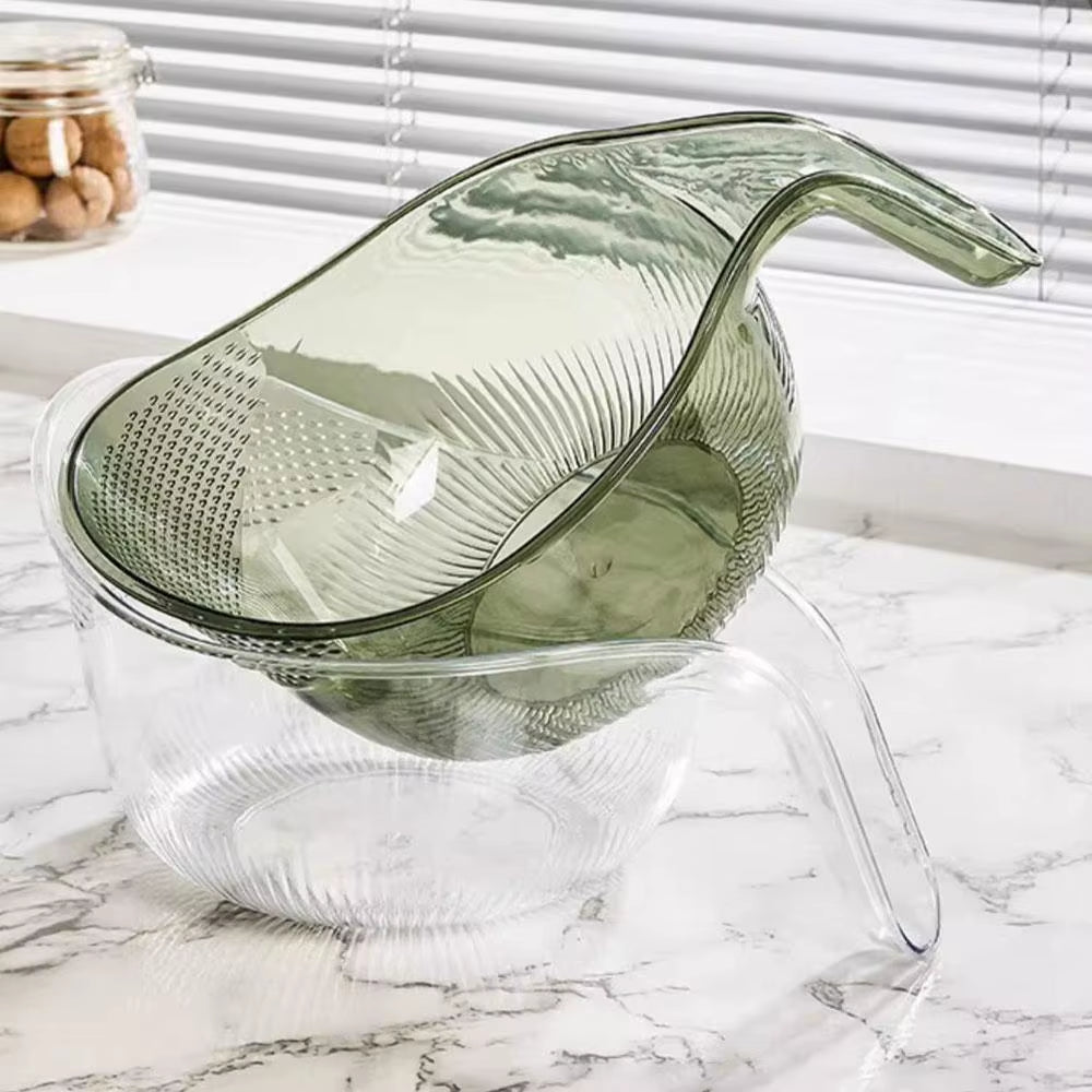 Rice Washing Bowl with Side Drainer, Colander for Fruit and Beans – image 6