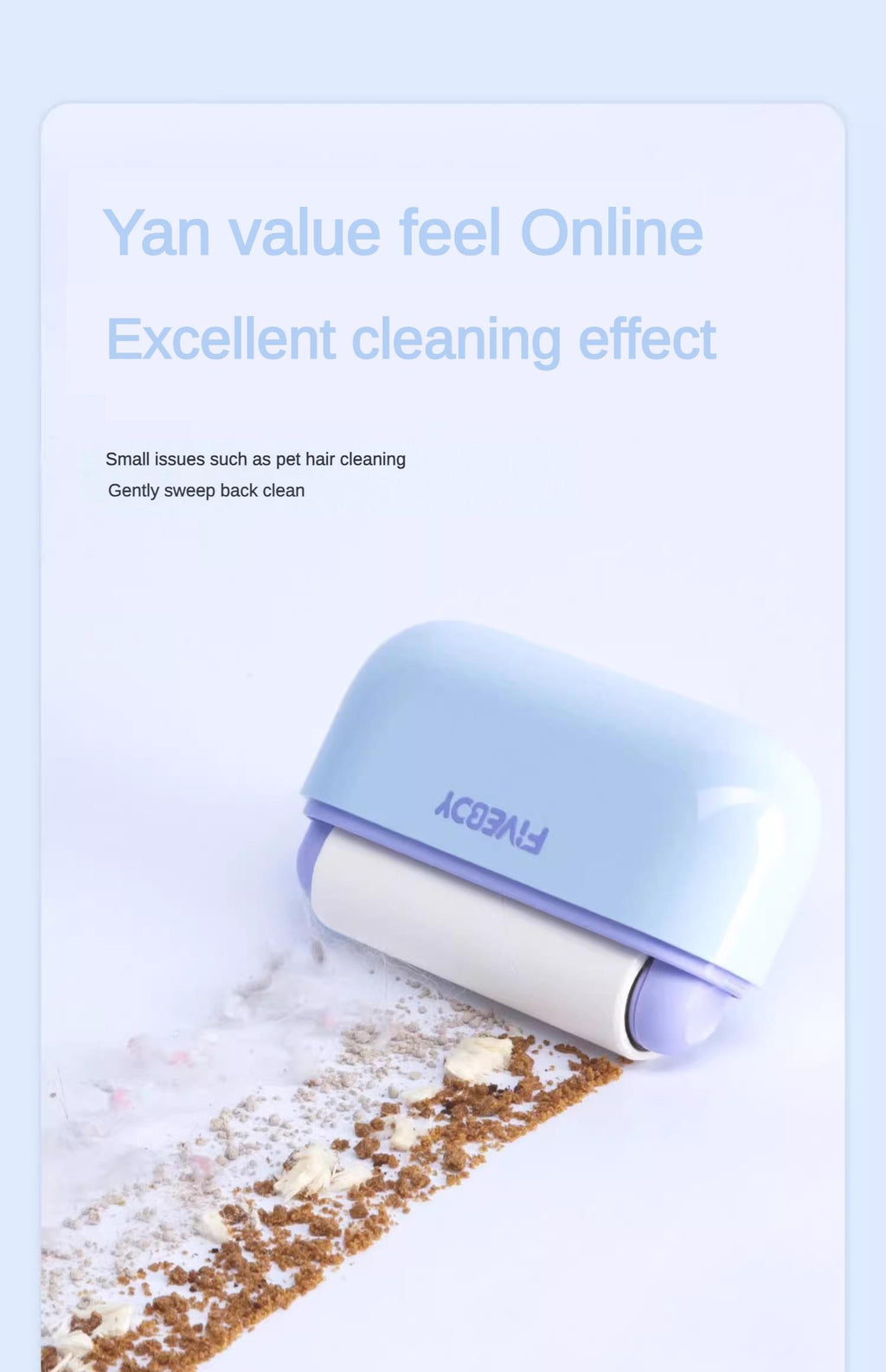 Pet Hair Remover, Reusable Palm-Size Lint Roller with Lid – image 8