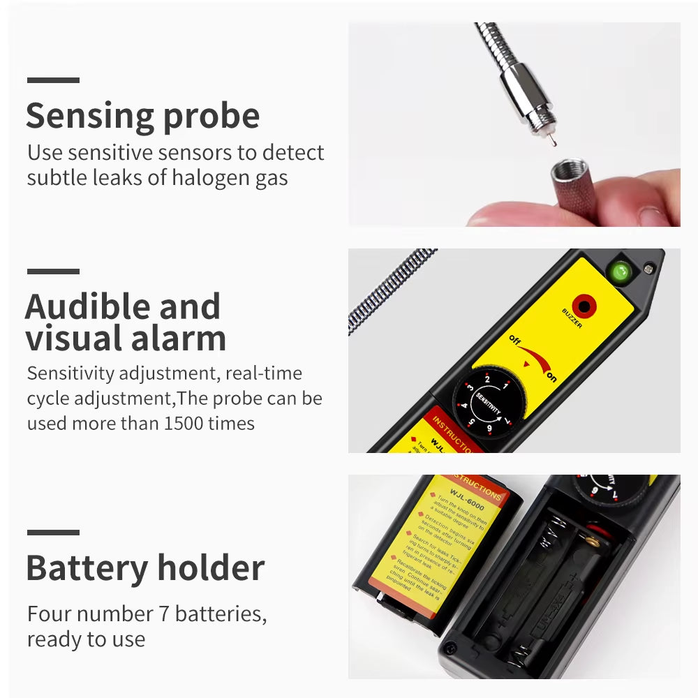 Refrigerant Leak Detector - Freon Halogen Gas Leak Tester for AC Systems
